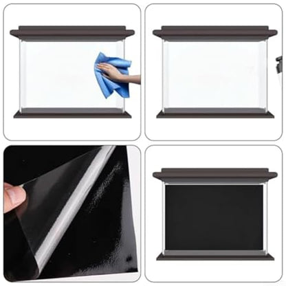 Aquarium Background Cling Black Fish Tank Backdrop PVC Wallpaper with Static Cling Application and Removal, Enhances Aquatic Aesthetics and Highlights Plants and Fish,(30 * 200cm)