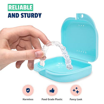 Retainer Case 2 Pack, Vented Mouth Guard & Aligner Case Holder - color: Bluish, size: Pack of 2