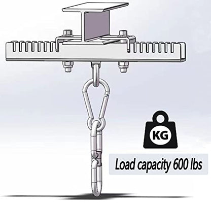 Heavy Duty Steel Beam Clamp,Heavy Bag Mount,Heavy Bag Hanger 360° Rotation Suitable for I or H Beam Punching Bag Bracket with Accessories for Boxing Muay Thai Training