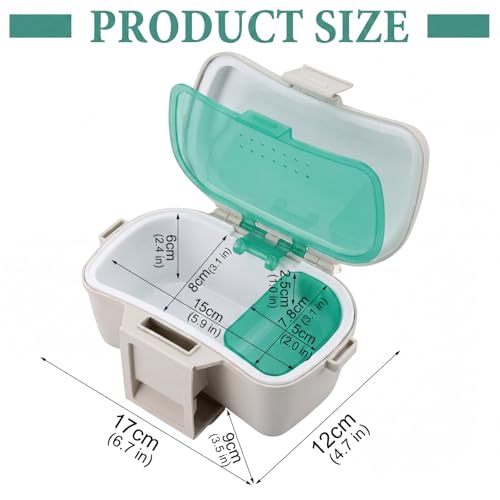 Insulated Live Bait Holder Waist Mounted Dual Layer Fishing Bait Bucket Container with Lid and Lock Portable Plastic Lure Worm Storage Tackle Box, Keeps Baits Fresh and Alive