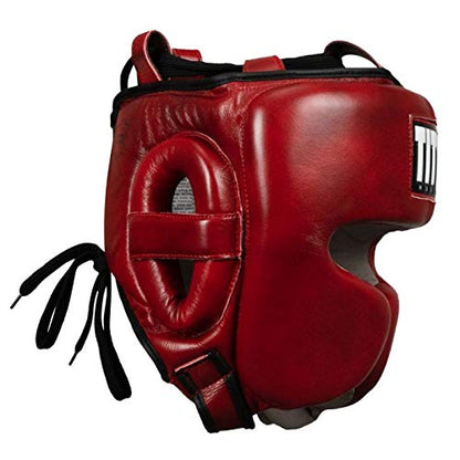 TITLE Boxing Blood Leather Sparring Headgear - MMA & Muay Thai Protection - size: Large