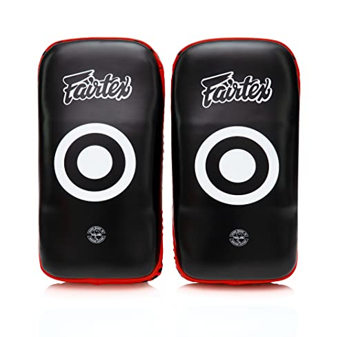 Fairtex Curved Muay Thai Pads, Kickboxing Punching Kicking Striking Shield - color: Black/Red, size: Standard