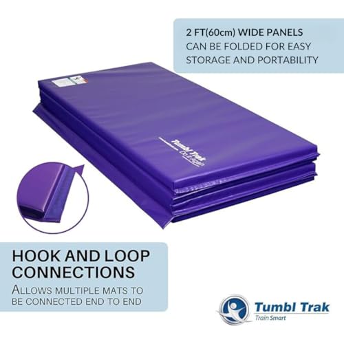 Tumbl Trak Gymnastics Folding Tumbling Panel Mat - color: Purple, size: 4'x6'x2"