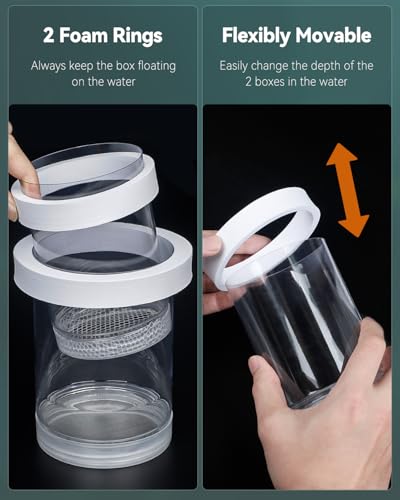 Pawfly Large Breeder Box for Fish Tank, Floating Guppy Breeder Box, Plastic Hatchery Incubator Isolation Box for Shrimp Betta Clownfish, Baby Fish Separator for Aquarium - size: Large