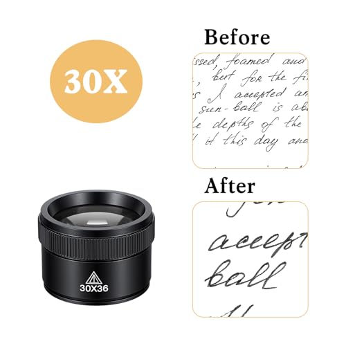 Magnifying Glass Professional Jewelry Loupe 30X Portable Pocket Reading Magnifier Magnifier Optics Loupes Loop Microscope Magnifying Glass Lens Mini Desk Magnifiers for Jeweler Stamps Maps Antique