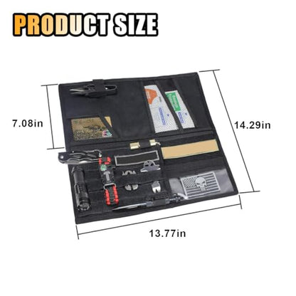 smilfuy Tactical Molle Car Sun Visor Organizer, Large Molle Visor Panel - color: Black
