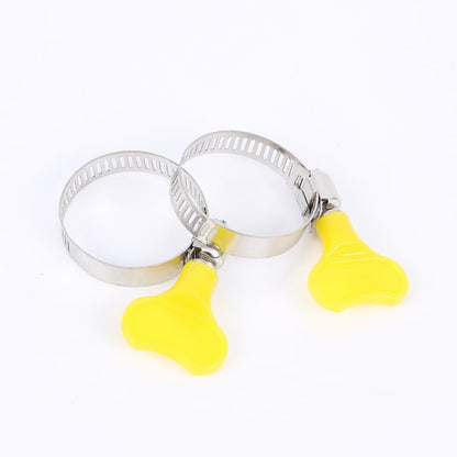 16-Pack Mixed Pack Yellow Stainless Steel Hose Clamps, Adjustable Thumb Screw Key Type Clamps, (8-12mm, 13-19mm, 18-32mm,32-44mm) Size 4pcs each