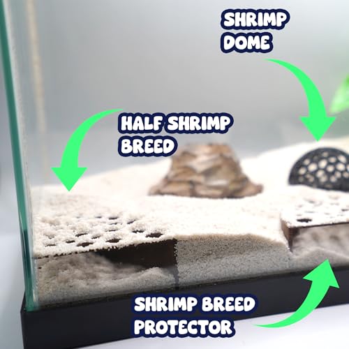 Shrimp Breeding Protection Set, 3-Pack Bundle with Hide Dome, Half Protector, Breeding Protector (Black)