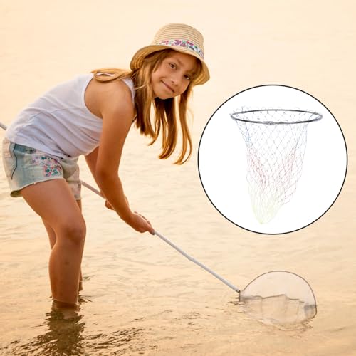 Healifty Fishing Catching Tool Stainless Steel Mesh Basket 40cm Diameter Foldable Replacement Net Head with 8mm Connector for Freshwater and Saltwater Fishing