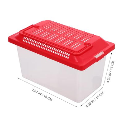 Portable Fish .08X4.33X4.33 Inch Handheld Aquarium Transparent Turtle Box Compact Plastic Pet Hamster Carrier for Travel and Home Use - size: 18x11cm