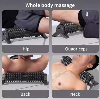 RUNWE Foam Roller with Stand - Bracket Foam Roller for Back Pain, 21 inch Trigger Point Deep Tissue Massage Roller, Medium Density Grid Bracket Foam Rollers, Leg Roller for Muscles Deep Tissue - color: Blue