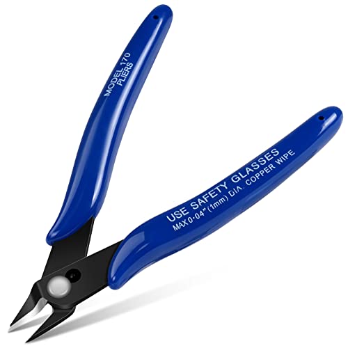 Ainiv Wire Cutters, Spring-loaded Side Cutters Flush Cutters, Diagonal Cutters Precision Side Cutters, Diagonal Cutting Pliers in CRV Steel, Heavy Duty Cutting Pliers for Electrical, Homes - color: Wire Cutter-1pcs, size: 1pc