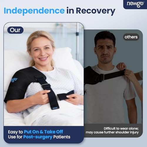 NEWGO Shoulder Ice Pack, Compression for Both Shoulders, FSA Eligible, M - style: Medium-Black