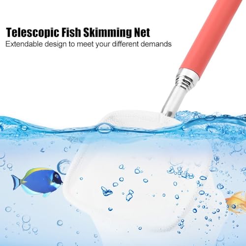Green/Red Square Round Metal Aquarium Fish Net Mini Size Extendable Telescopic Fish Shrimp Landing Net Aquarium Fish Tank Tool