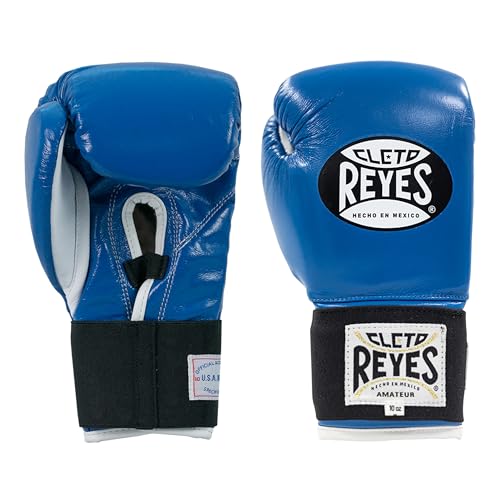 CLETO REYES Amateur Boxing Gloves for Sparring and Competition Matches for Men Women and Youth, MMA, Kickboxing, Muay Thai - color: Blue, size: 10 oz