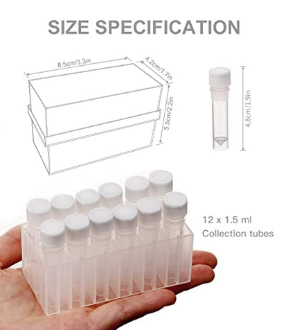 Aquarium Baby Brine Shrimp Dispense Storage Container Collection Tubes Kit for Brine Shrimp Hatchery 12 x 1.5ml