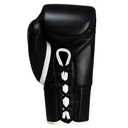 Fury Professional Lace Training Gloves - Lace Up Sparring Gloves for Boxing, Bag, and General Training - color: Black, size: 16 oz