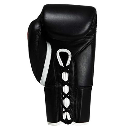 Fury Professional Lace Training Gloves - Lace Up Sparring Gloves for Boxing, Bag, and General Training - color: Black, size: 16 oz