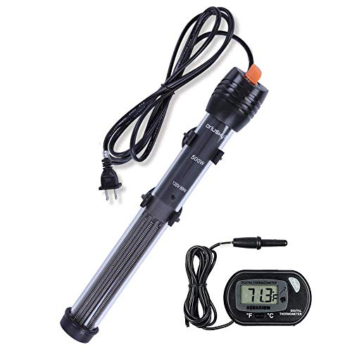 Submersible Aquarium Heater, Adjustable Fish Tahk Heater with Free Thermometer Suitable for Marine Saltwater and Freshwater - size: C300