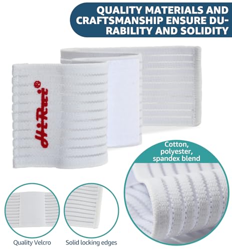 2-Pack High-Elastic Wrist Support Straps Wrist Compression Bandage - Wrist Wraps Wristbands for Carpal Tunnel Arthritis Tendonitis Weightlifting Tennis Basketball - Breathable Soft (White) - color: White