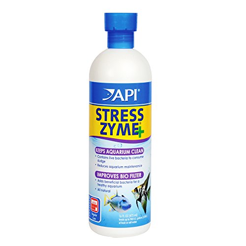 API STRESS ZYME Freshwater and Saltwater Aquarium Cleaning Solution 16-Ounce Bottle - color: multi natural, size: 16 oz