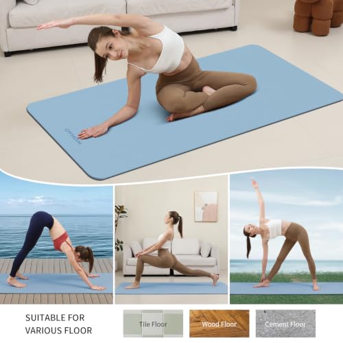 8mm Thick Yoga Mat Non Slip for Women Men - color: Blue-gray+Navy blue