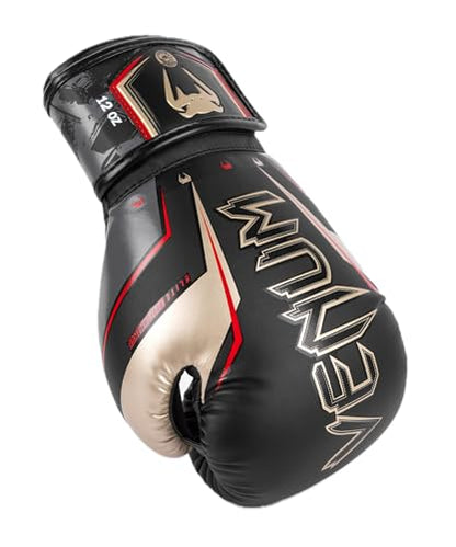 Venum Elite Evo Boxhandschuhe - color: Black/Gold/Red, size: 14 oz