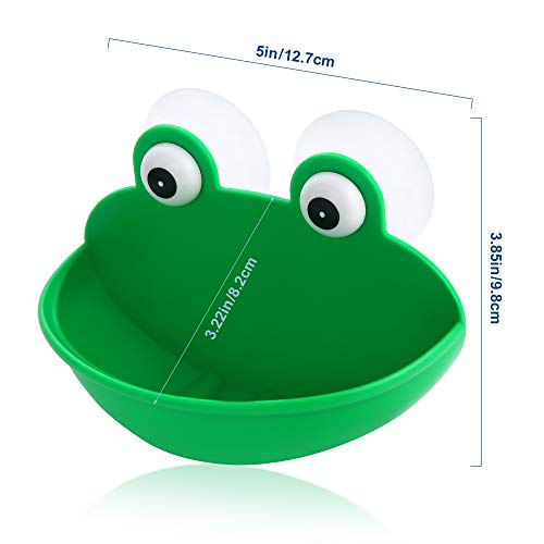 Frog Habitat Frog Dish Holder with Suction Cup, Frog Terrarium Cute Fish Tank Decoration for Tree Frog Toad Tadpole Small Aquatic Animal(2PC)
