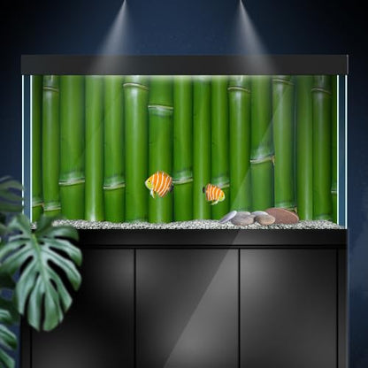 Aquarium Background Stickers - Bamboo Green Nodes Self-Adhesive Fish Tank Reptile Terrarium Decor Poster (45 x 30 cm / (17.7 x 11.8 inches)) - size: 45 x 30 cm / (17.7 x 11.8 inches)