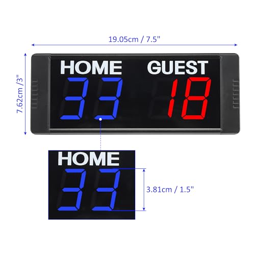 M METERXITY Scoreboard Score Keeper Portable Scoreboard Count Clock | Wall Clock, with Remote, Apply to Indoor Sports Gym Game