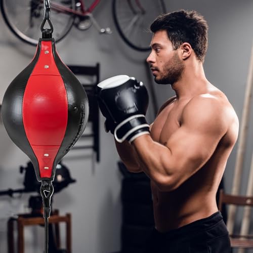 Boxing Speed Bag Portable Adjustable PU Leather Core Training Coordination