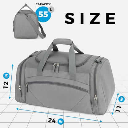 Uarition Mens Gym Bag, 55L Large Sports Duffle Bags, Dark Grey - color: Dark Grey