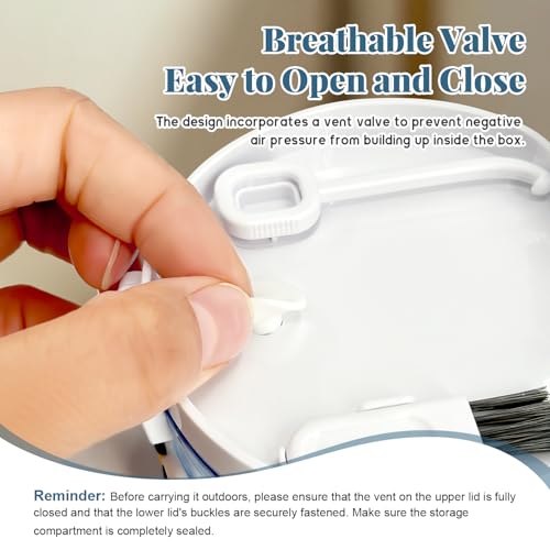 2-in-1 Denture Cleaning Case, No-Leak Soaking Cup, Portable Storage (Blue) - color: Blue