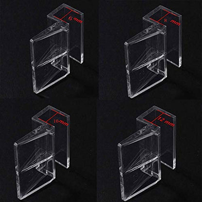 Ochine 4 PCS Aquarium Lid Clips, Transparent Aquarium Lid Clips, Clear Acrylic Fish Tank Lid Holder Aquarium Cover Support Clamps for Rimless Aquarium Glass Top, Fish Tank Cover, Aquarium Hoods