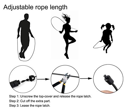 BOOMIBOO Jump Rope, Adjustable Jump Ropes,Skipping Rope Tangle-Free Rapid Speed with Ball Bearings for Women Men Kids,Exercise & Slim Body Jumprope at Home School Gym - color: Red