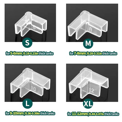(4 Pack) Corner Protector for Aquarium, Clear Fish Tank Corner Guard, Glue-Free & Firm (S (for 5-6mm Thick))