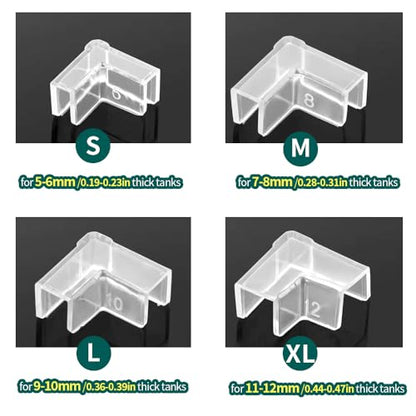 (4 Pack) Corner Protector for Aquarium, Clear Fish Tank Corner Guard, Glue-Free & Firm (S (for 5-6mm Thick))