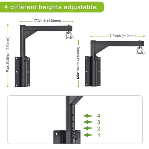 SELEWARE Wall Mount Heavy Bag Hanger Heavy Duty Punching Bag Hanger - color: 17" with Adjustable Angle & Height