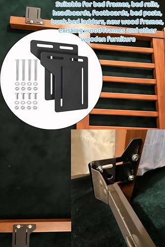 2 Pack Headboard Brackets for Bed Frame, Heavy Duty with Hardware | Fits Most Standard Bed Frames, 2 Pack Heavy Duty Steel Brackets Full Mounting Hardware Included, Easy Headboard Modification