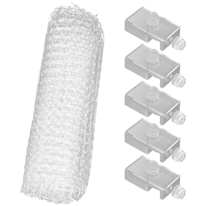 VILLCASE Fish Tank Anti-Escaping Net Aquarium Mesh Cover 27.55X20.86 Inches Breathable Escape-Proof Screen with 5 Brackets Practical Fish Tank Netting for Home Aquariums