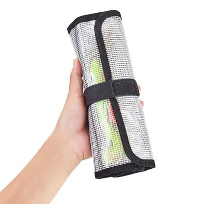 Roll Up Fishing Lure Wraps Set-Durable Lure Bag 6 Pocket PVC Protective Cover Saltwater Hook Covers Fabric Lure Protector Trolling Lure Tackle Box