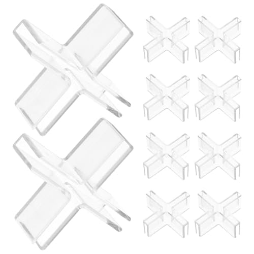 SOLUSTRE 10pcs Transparent Plastic Glass Clips for Easy Installation Fish Tanks and Display Cabinets Multi-functional Clamps for Shelves and Aquariums Flexible and Practical Design