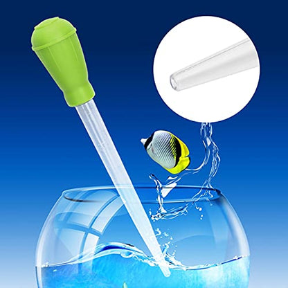 GLOGLOW Nan Aquarium Gravel Cleaner, ABS Mini Manual Water Changer, Accurate Fish Tank Dropper for Cleaning and Feeding, Ideal for Small Aquariums and Office Use Fish Tank and Accessories (Green)
