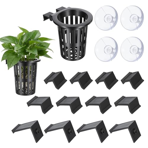 2pcs Aquarium Plant Holder, Large Upgraded Aquarium Plant Holder, Plants Holders with Hooks & Suction Cups, Large Fish Tank Plants Holders with 1.57-inch Extension Hooks and Suction Cups