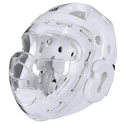 adidas Martial Arts Taekwondo Headgear with Face Shield - color: White, size: X-Large