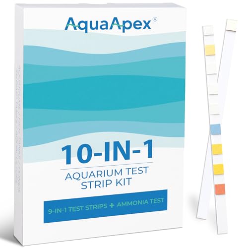 10-in-1 Ammonia Test Kit Aquarium (100 Strips): 50 Multi-Test + 50 Ammonia | Aquarium Test Strips for Freshwater & Saltwater. for Fish Tanks, Aquariums & Pond Water Test kit. Test Nitrate, pH & More - size: 10-1 100 Strips