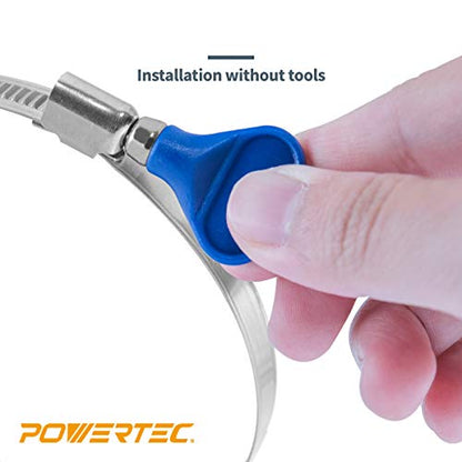 POWERTEC 70262 Stainless Steel Hose Clamp - 2-1/2 Inch, Adjustable, 10 Pack for Dust Collector, Dryer Vent & Pipe