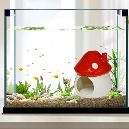 Aquarium Decorated Ceramic Mushroom Houses, Aquarium Fish Holes and Hidden Tanks Decorate Betta Fish hideouts to Rest in
