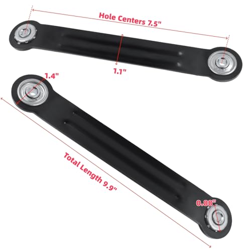 Glider Bearing Arm Bracket Replacement, 4Pcs Balck, 9.9 Inch Length & 7.5 Inch Hole Center, Hardware Rocker Parts for Patio Glider, Garden Bench, and Chair Repair - color: Black, size: L 9.9" x 7.5" Centers