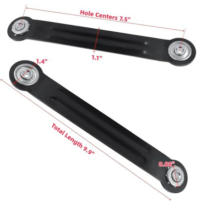 Glider Bearing Arm Bracket Replacement, 4Pcs Balck, 9.9 Inch Length & 7.5 Inch Hole Center, Hardware Rocker Parts for Patio Glider, Garden Bench, and Chair Repair - color: Black, size: L 9.9" x 7.5" Centers